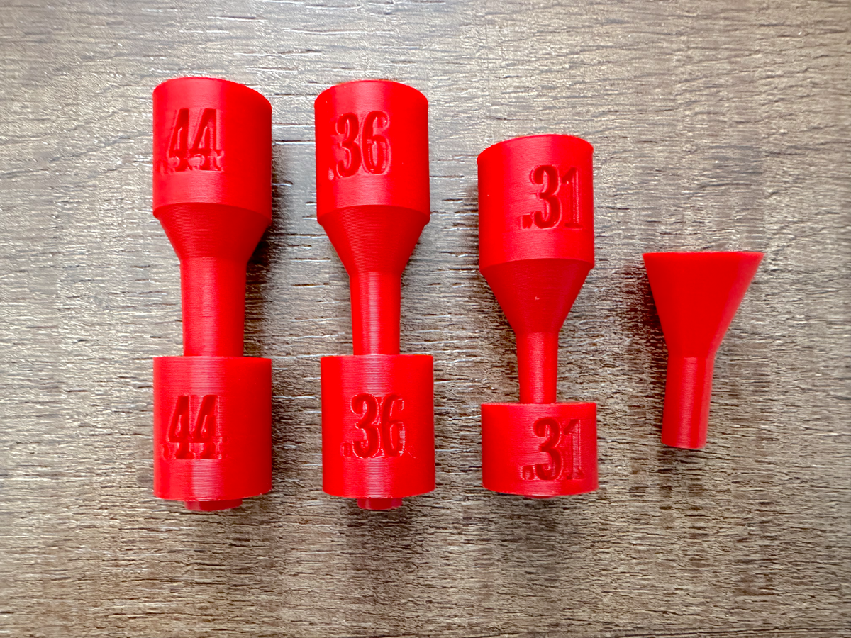Paper Cartridge Formers: .44, .36, and .31 Caliber